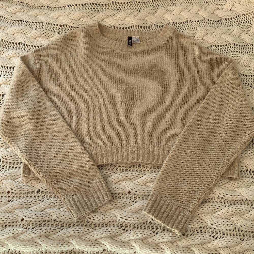 Cropped Cream Sweater